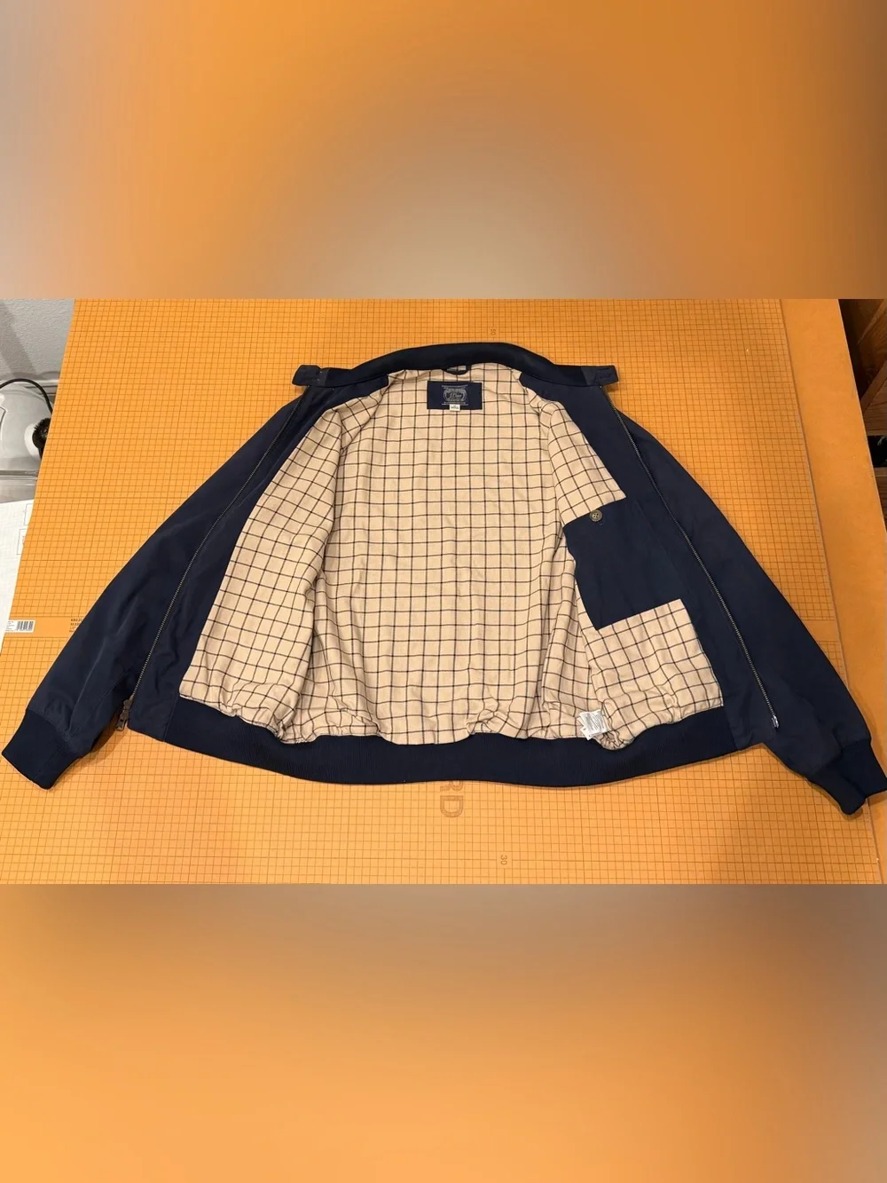 J. Crew Harrington Jacket Cotton Twill Navy Blue Mens Medium Full Zip